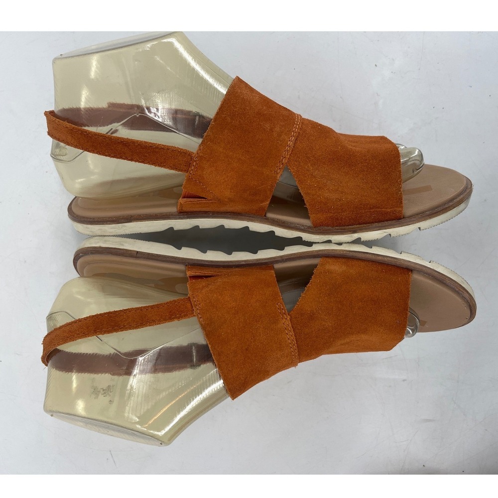Sorel Ella II Sandal Womens 7 Burnt Orange Excellent Suede Slingback Flat NL4665 - Picture 3 of 7